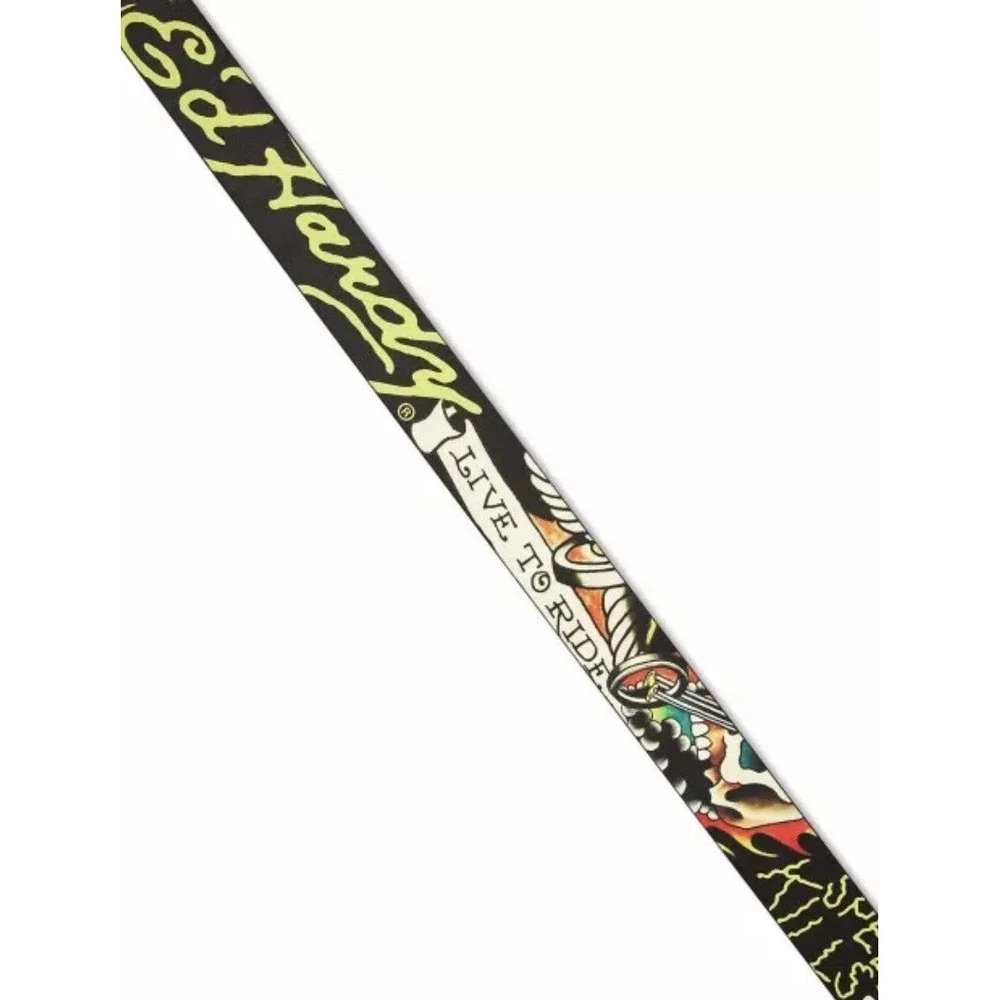 Ed Hardy Mens Reversible Flaming Skull Tattoo Belt Size 38 NWT